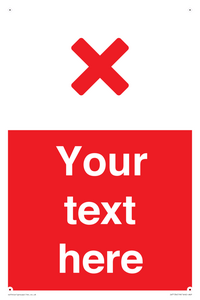 Custom red background, red cross sign